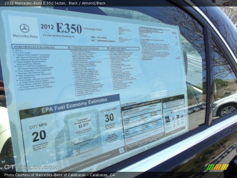 Black / Almond/Black 2012 Mercedes-Benz E 350 Sedan