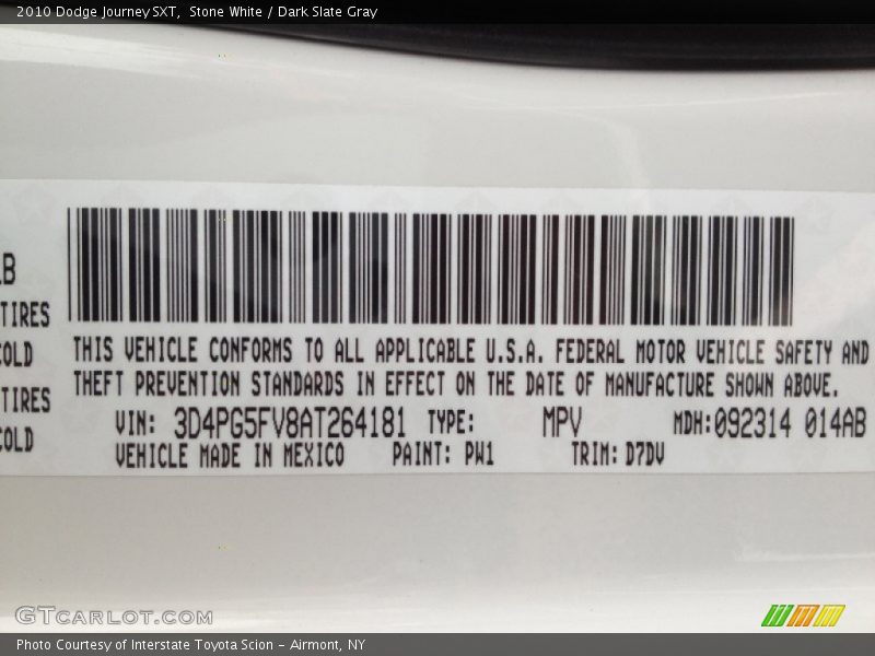 Stone White / Dark Slate Gray 2010 Dodge Journey SXT