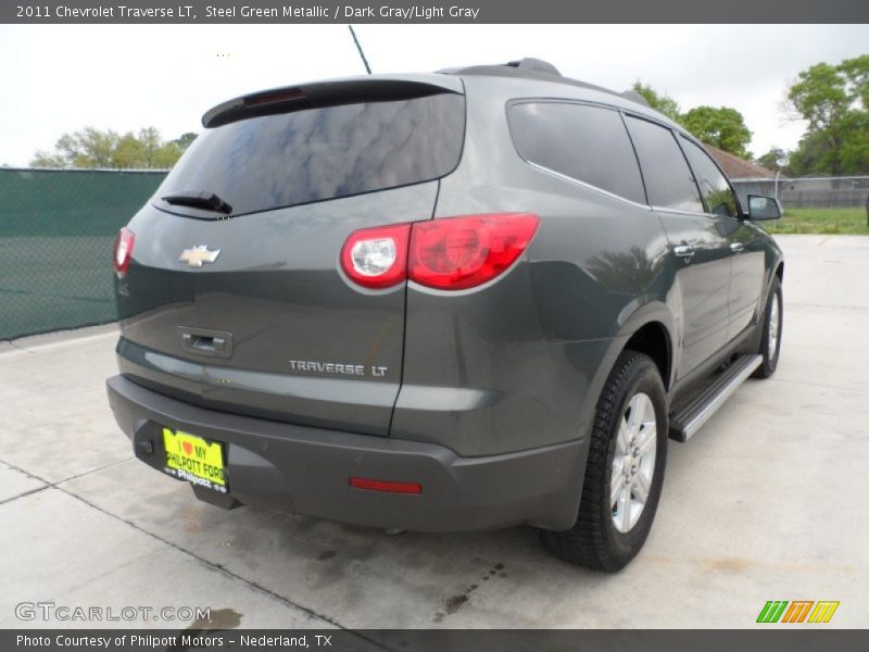 Steel Green Metallic / Dark Gray/Light Gray 2011 Chevrolet Traverse LT