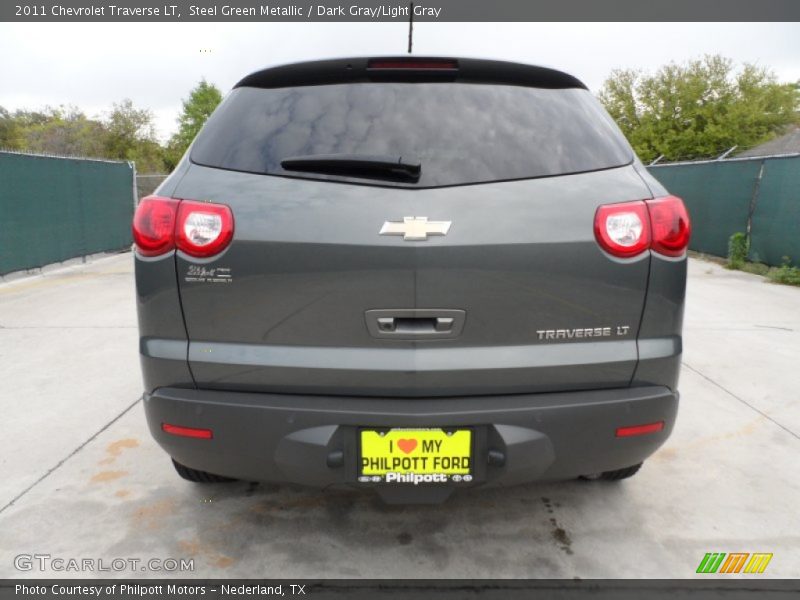 Steel Green Metallic / Dark Gray/Light Gray 2011 Chevrolet Traverse LT