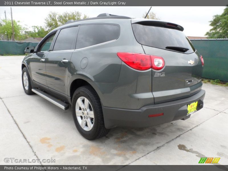 Steel Green Metallic / Dark Gray/Light Gray 2011 Chevrolet Traverse LT