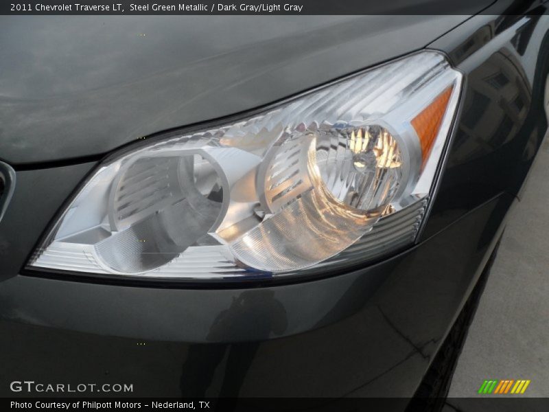 Steel Green Metallic / Dark Gray/Light Gray 2011 Chevrolet Traverse LT