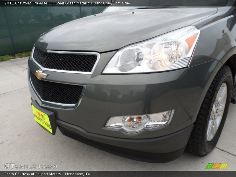 Steel Green Metallic / Dark Gray/Light Gray 2011 Chevrolet Traverse LT
