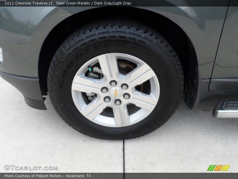 Steel Green Metallic / Dark Gray/Light Gray 2011 Chevrolet Traverse LT