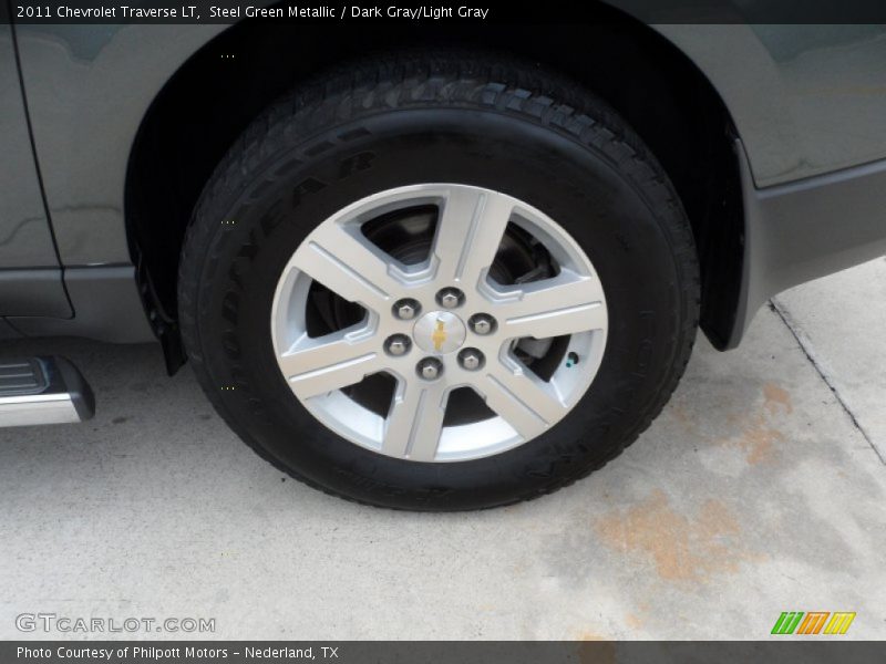 Steel Green Metallic / Dark Gray/Light Gray 2011 Chevrolet Traverse LT