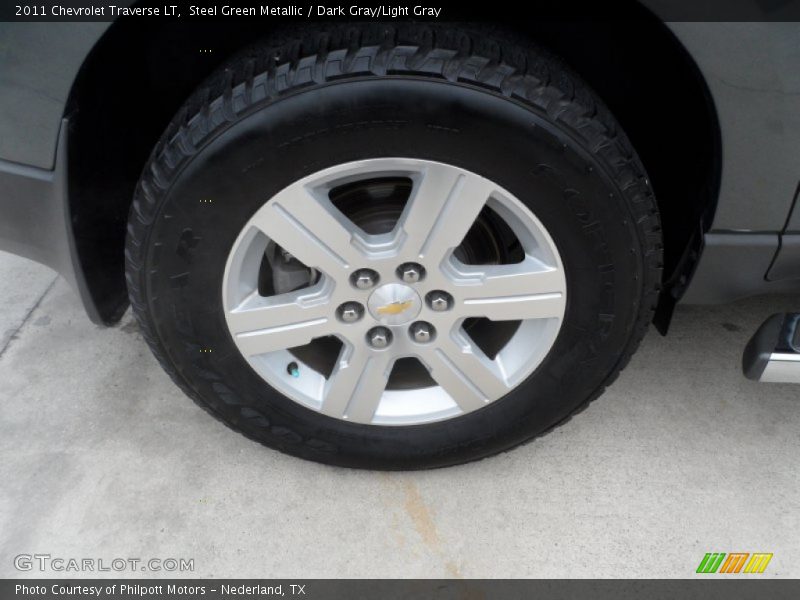 Steel Green Metallic / Dark Gray/Light Gray 2011 Chevrolet Traverse LT
