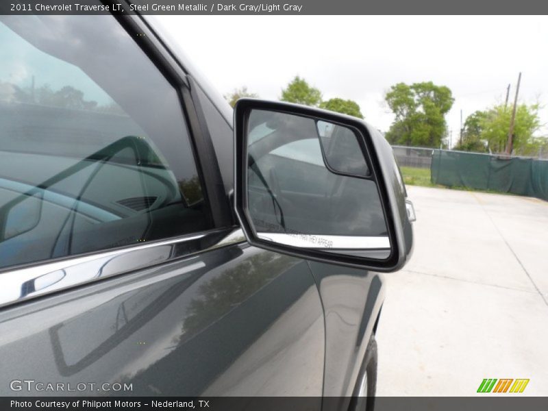 Steel Green Metallic / Dark Gray/Light Gray 2011 Chevrolet Traverse LT
