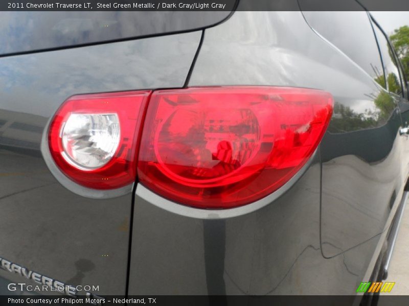 Steel Green Metallic / Dark Gray/Light Gray 2011 Chevrolet Traverse LT
