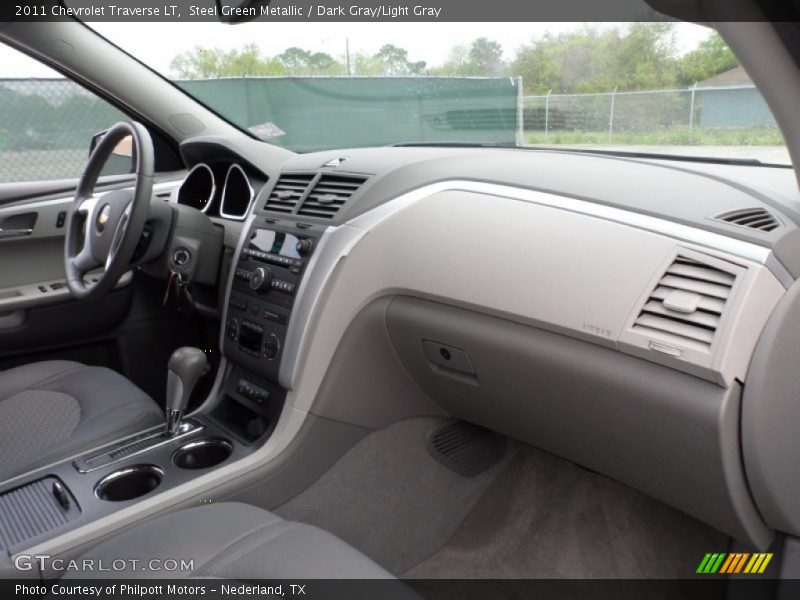 Steel Green Metallic / Dark Gray/Light Gray 2011 Chevrolet Traverse LT