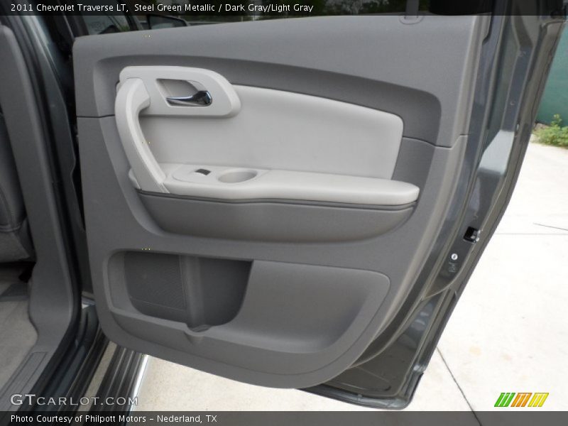 Steel Green Metallic / Dark Gray/Light Gray 2011 Chevrolet Traverse LT