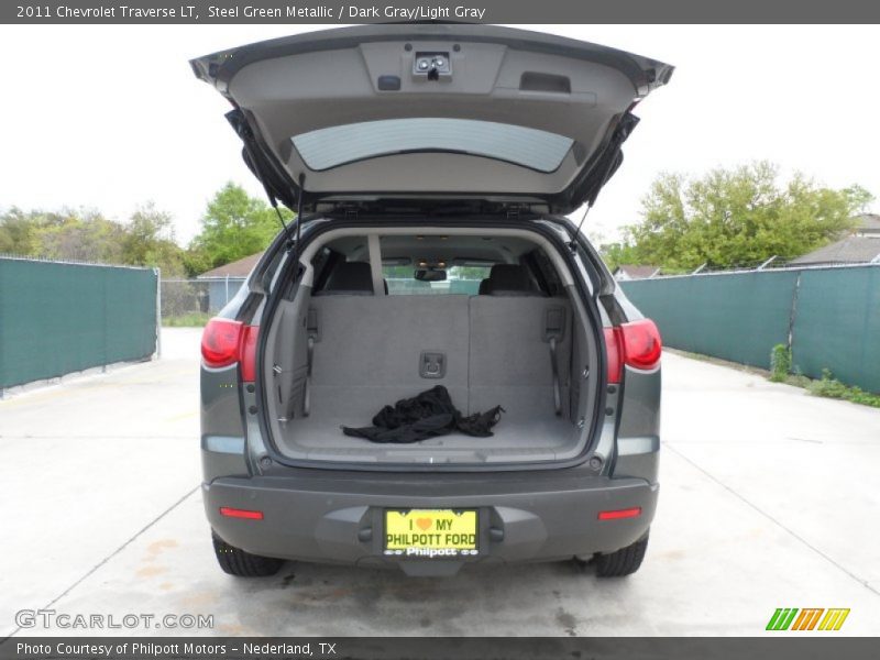 Steel Green Metallic / Dark Gray/Light Gray 2011 Chevrolet Traverse LT