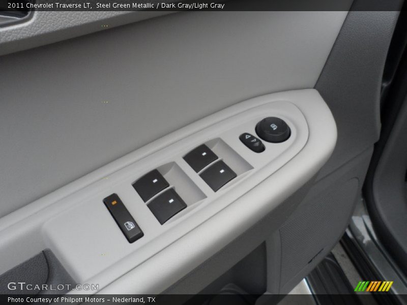 Steel Green Metallic / Dark Gray/Light Gray 2011 Chevrolet Traverse LT
