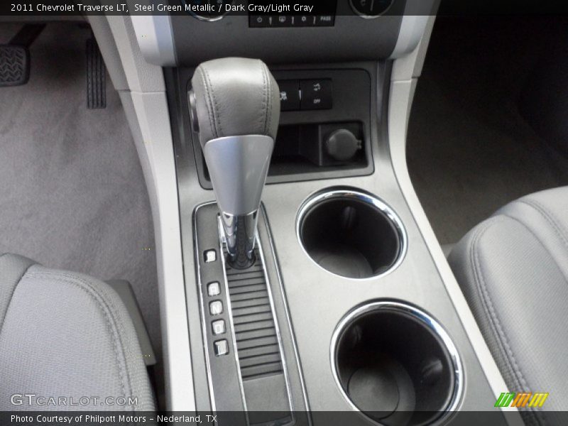 Steel Green Metallic / Dark Gray/Light Gray 2011 Chevrolet Traverse LT