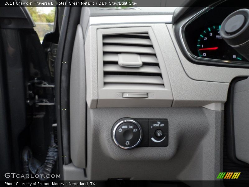 Steel Green Metallic / Dark Gray/Light Gray 2011 Chevrolet Traverse LT