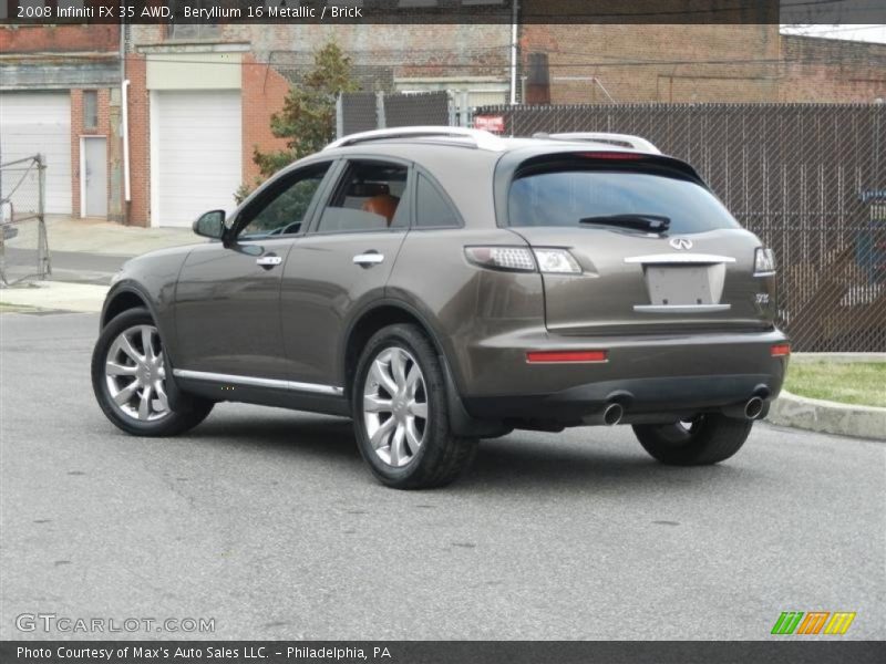 Beryllium 16 Metallic / Brick 2008 Infiniti FX 35 AWD