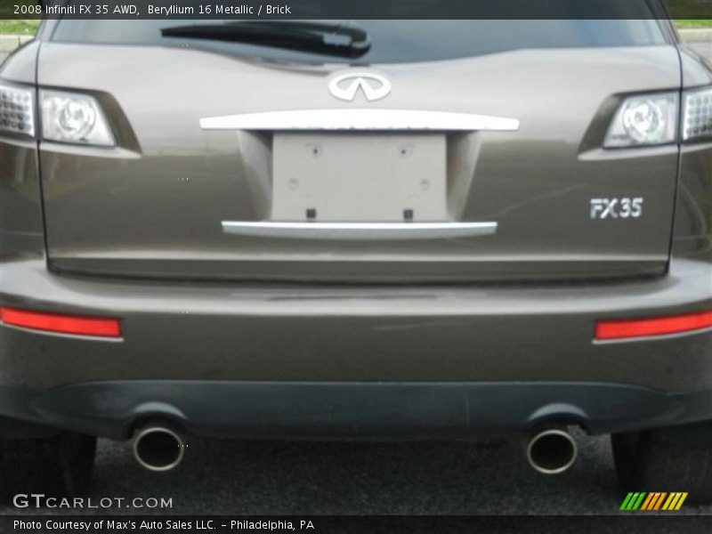 Beryllium 16 Metallic / Brick 2008 Infiniti FX 35 AWD