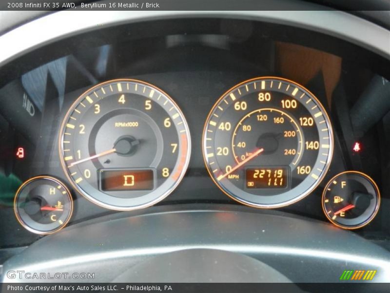 Beryllium 16 Metallic / Brick 2008 Infiniti FX 35 AWD