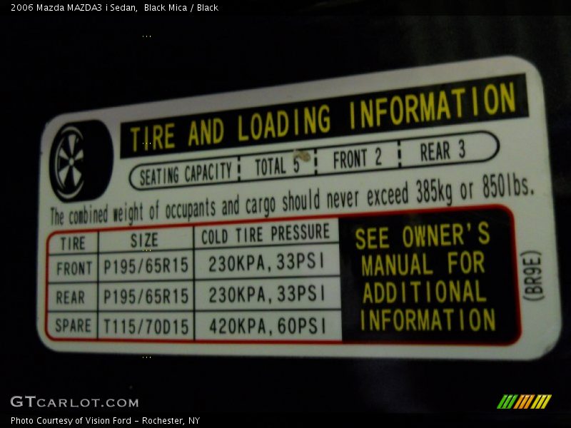 Black Mica / Black 2006 Mazda MAZDA3 i Sedan