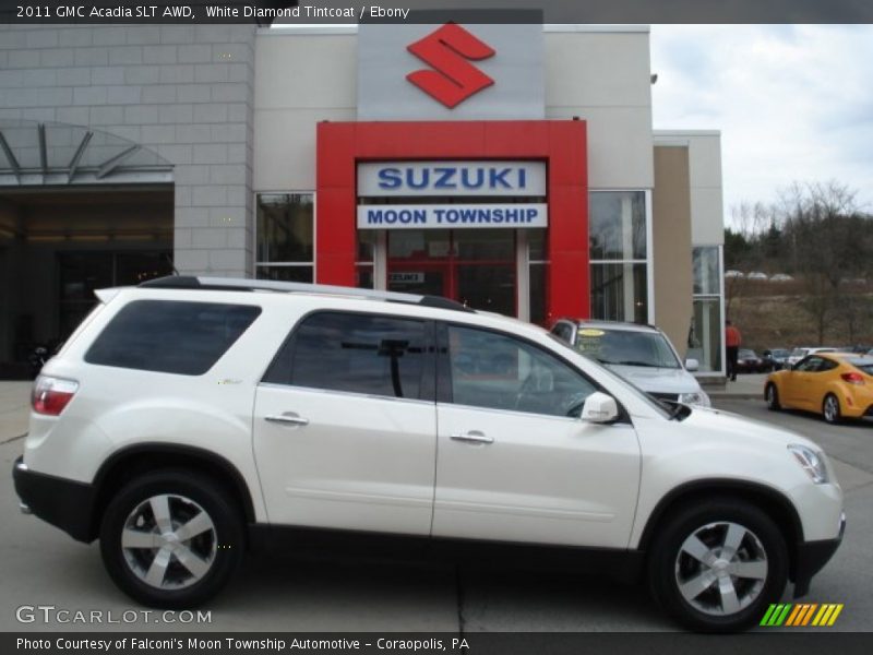 White Diamond Tintcoat / Ebony 2011 GMC Acadia SLT AWD