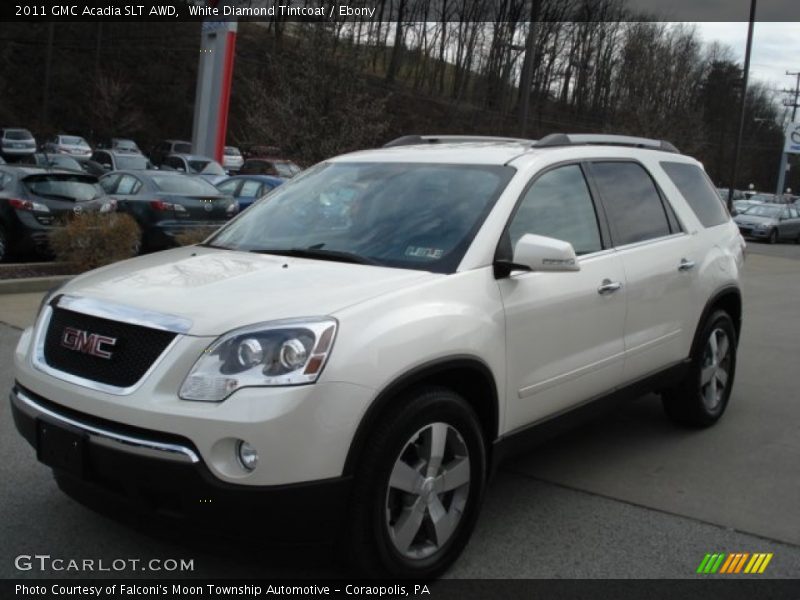 White Diamond Tintcoat / Ebony 2011 GMC Acadia SLT AWD