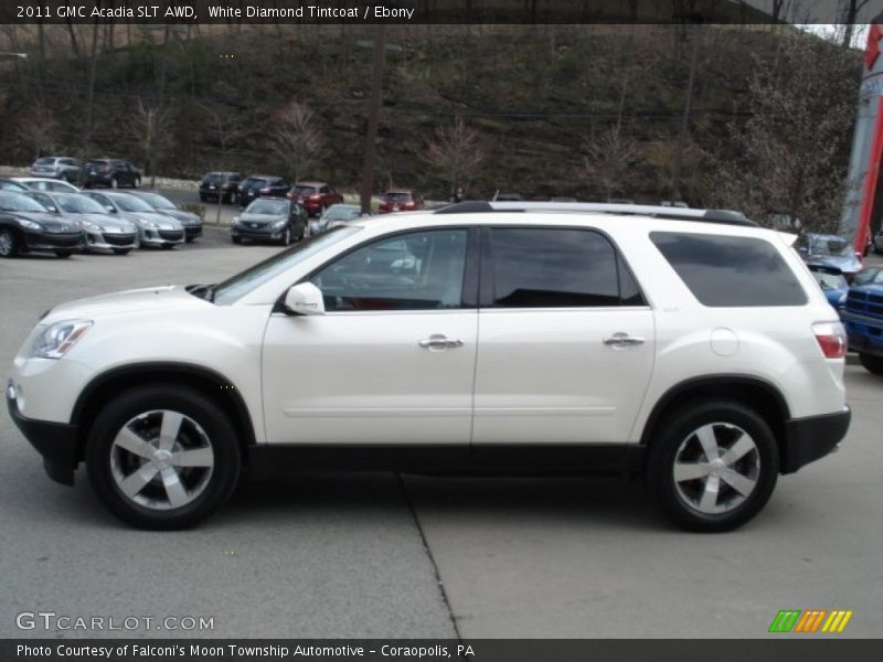 White Diamond Tintcoat / Ebony 2011 GMC Acadia SLT AWD