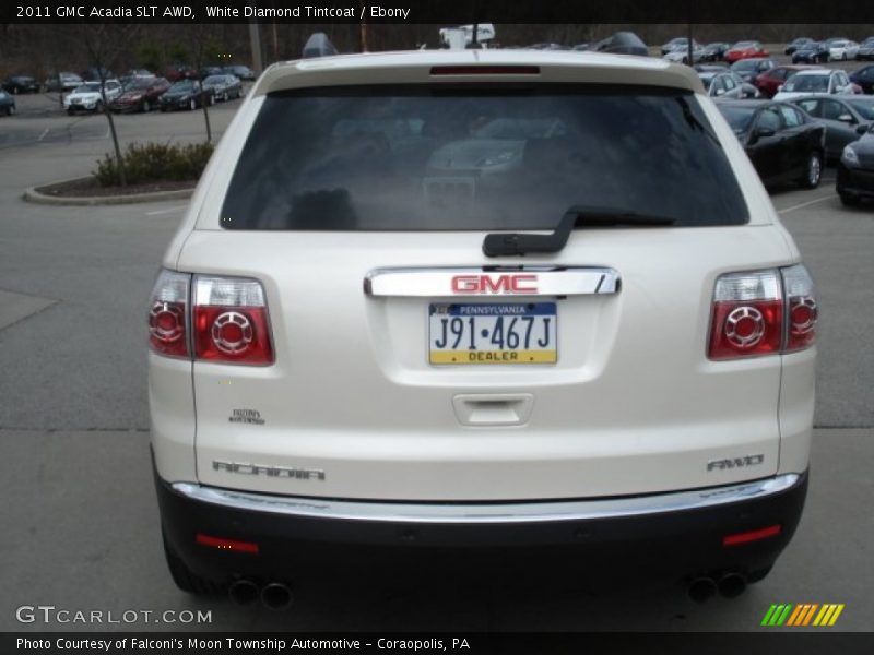 White Diamond Tintcoat / Ebony 2011 GMC Acadia SLT AWD