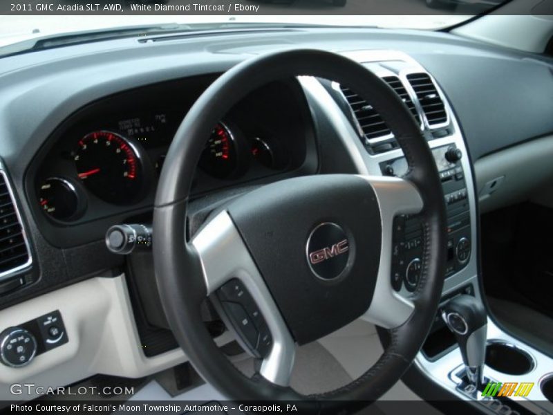 White Diamond Tintcoat / Ebony 2011 GMC Acadia SLT AWD
