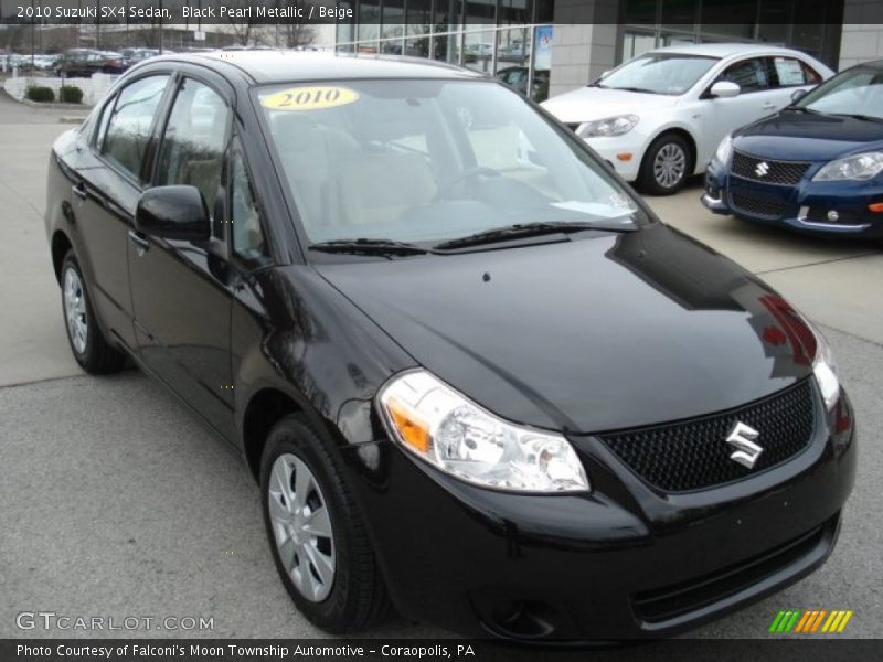 Black Pearl Metallic / Beige 2010 Suzuki SX4 Sedan