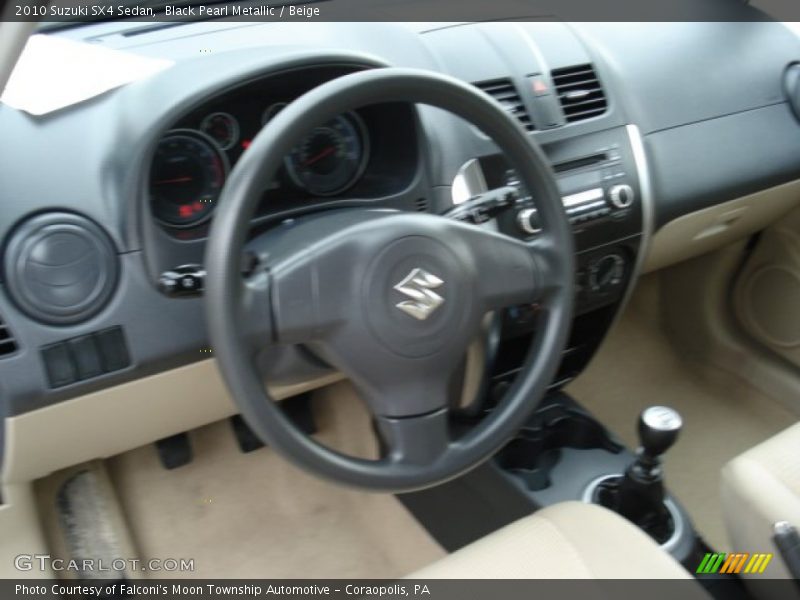 Black Pearl Metallic / Beige 2010 Suzuki SX4 Sedan