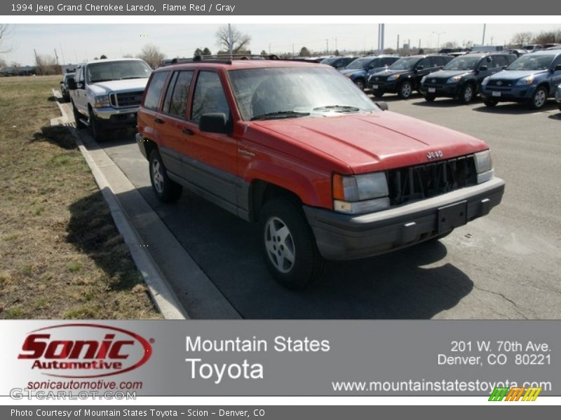 Flame Red / Gray 1994 Jeep Grand Cherokee Laredo