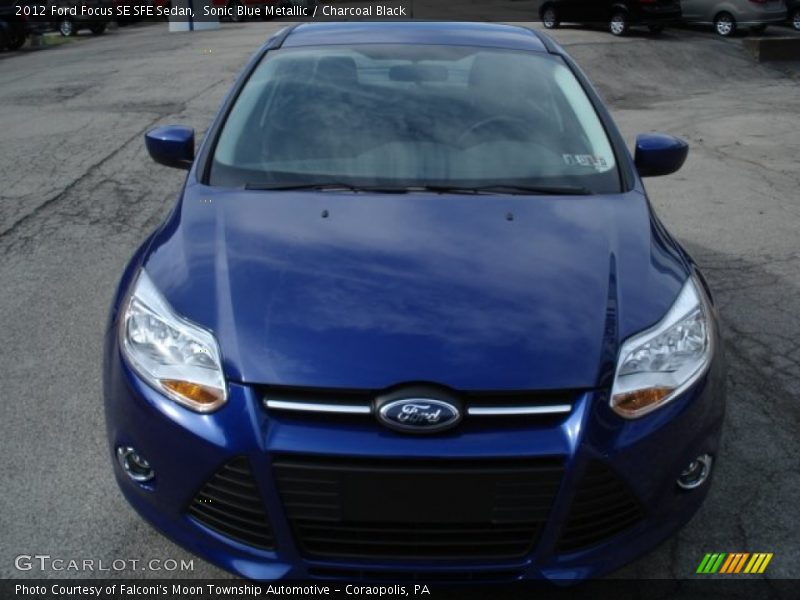 Sonic Blue Metallic / Charcoal Black 2012 Ford Focus SE SFE Sedan