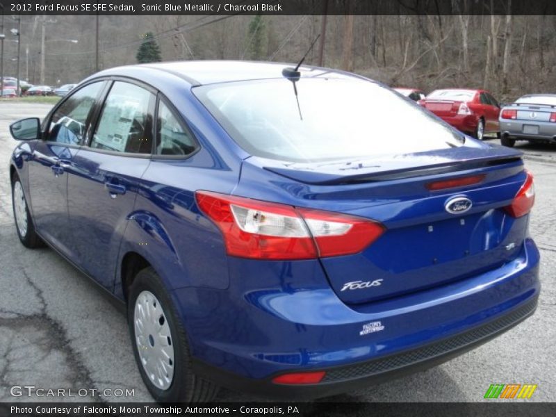 Sonic Blue Metallic / Charcoal Black 2012 Ford Focus SE SFE Sedan