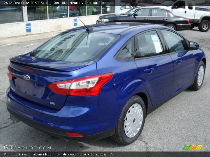 Sonic Blue Metallic / Charcoal Black 2012 Ford Focus SE SFE Sedan