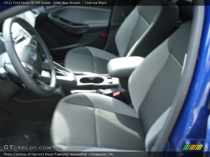 Sonic Blue Metallic / Charcoal Black 2012 Ford Focus SE SFE Sedan