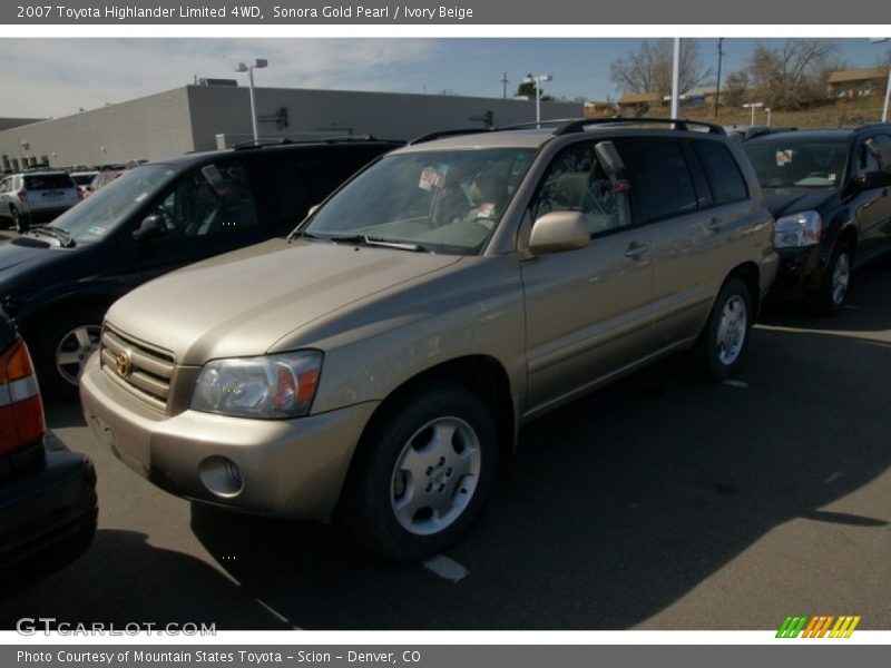 Sonora Gold Pearl / Ivory Beige 2007 Toyota Highlander Limited 4WD