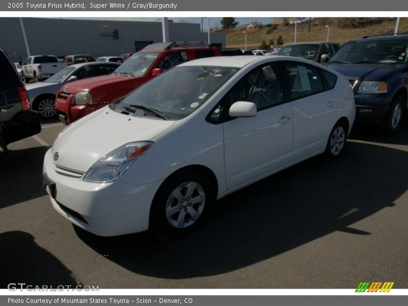 Super White / Gray/Burgundy 2005 Toyota Prius Hybrid