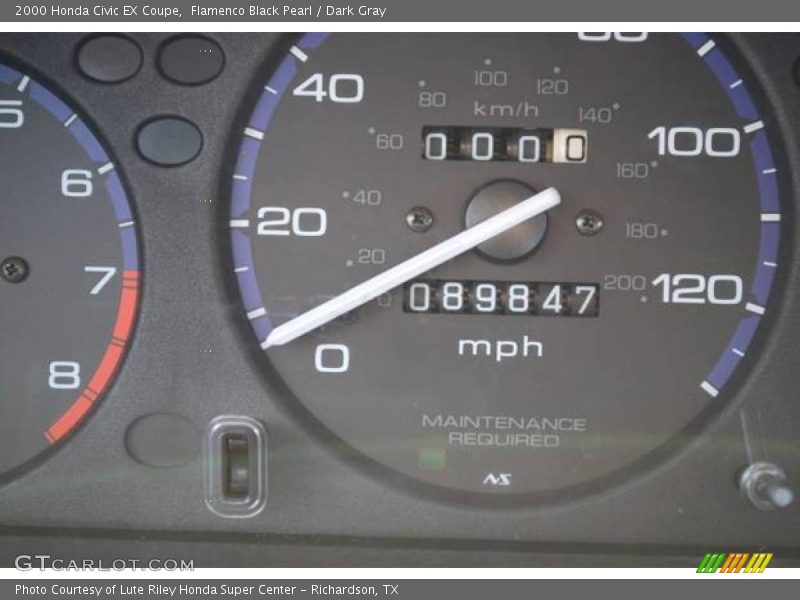 Flamenco Black Pearl / Dark Gray 2000 Honda Civic EX Coupe