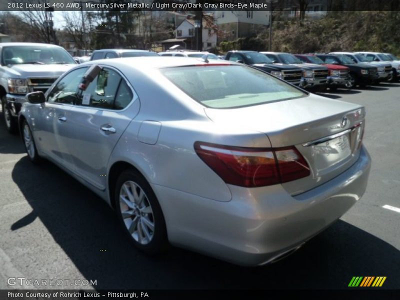 Mercury Silver Metallic / Light Gray/Dark Gray Birds-Eye Maple 2012 Lexus LS 460 AWD