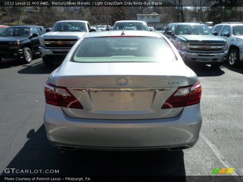 Mercury Silver Metallic / Light Gray/Dark Gray Birds-Eye Maple 2012 Lexus LS 460 AWD