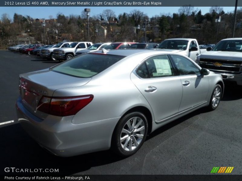 Mercury Silver Metallic / Light Gray/Dark Gray Birds-Eye Maple 2012 Lexus LS 460 AWD