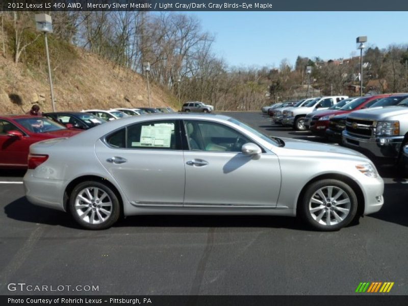 Mercury Silver Metallic / Light Gray/Dark Gray Birds-Eye Maple 2012 Lexus LS 460 AWD