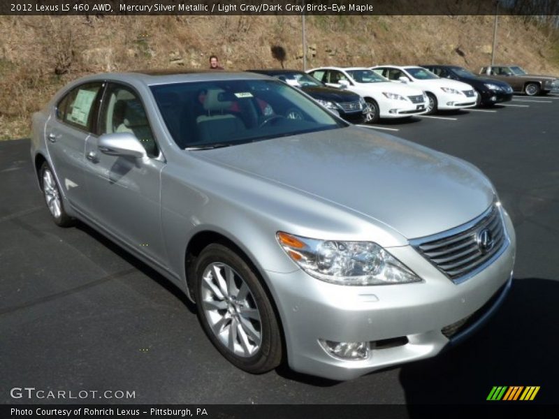 Mercury Silver Metallic / Light Gray/Dark Gray Birds-Eye Maple 2012 Lexus LS 460 AWD