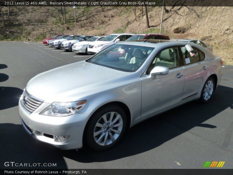 Mercury Silver Metallic / Light Gray/Dark Gray Birds-Eye Maple 2012 Lexus LS 460 AWD