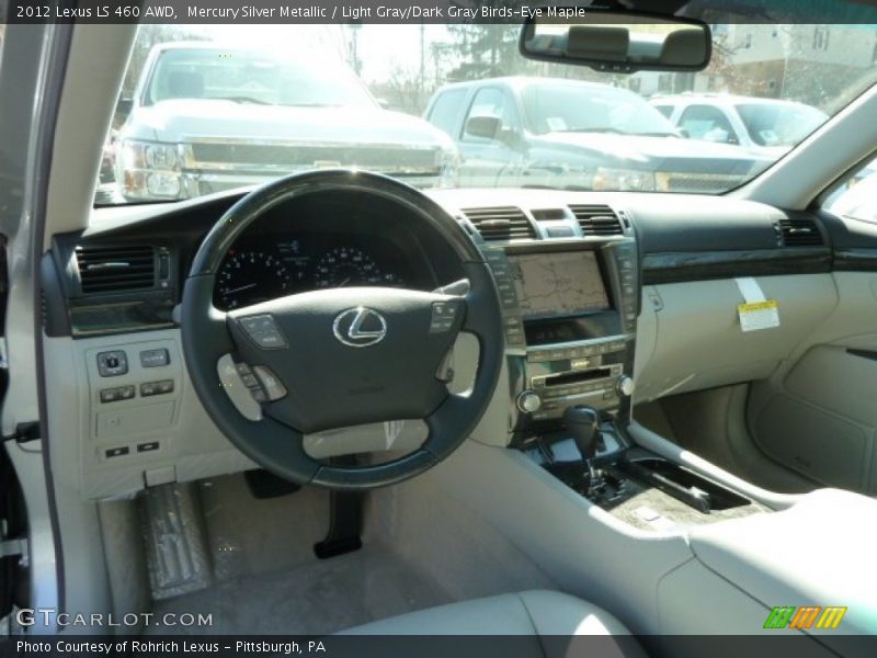 Mercury Silver Metallic / Light Gray/Dark Gray Birds-Eye Maple 2012 Lexus LS 460 AWD