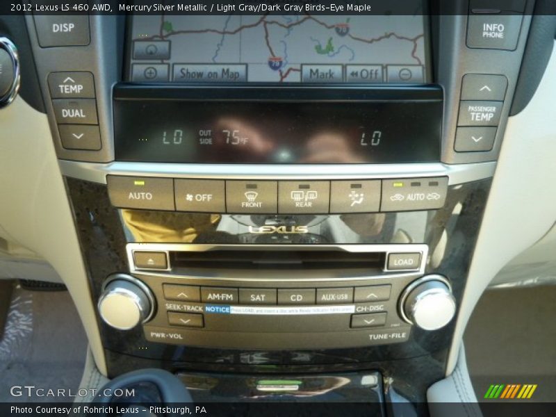 Mercury Silver Metallic / Light Gray/Dark Gray Birds-Eye Maple 2012 Lexus LS 460 AWD