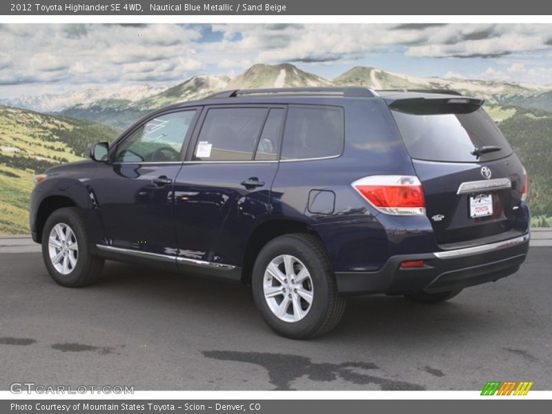 Nautical Blue Metallic / Sand Beige 2012 Toyota Highlander SE 4WD