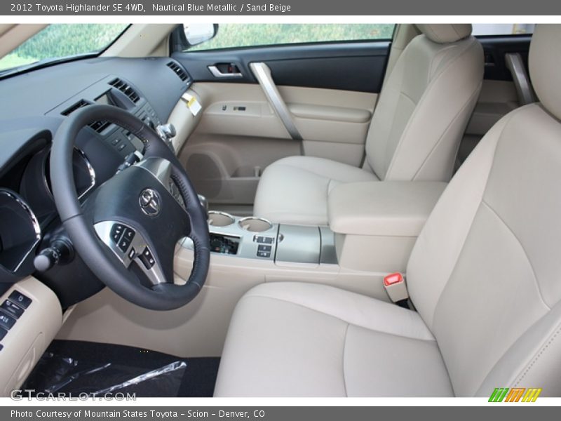 Nautical Blue Metallic / Sand Beige 2012 Toyota Highlander SE 4WD