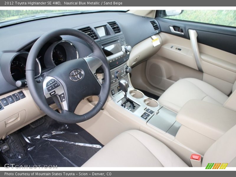 Nautical Blue Metallic / Sand Beige 2012 Toyota Highlander SE 4WD