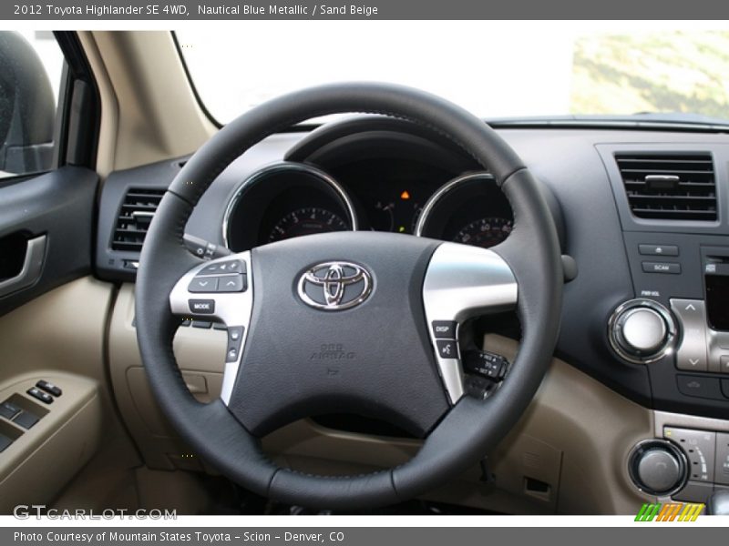 Nautical Blue Metallic / Sand Beige 2012 Toyota Highlander SE 4WD