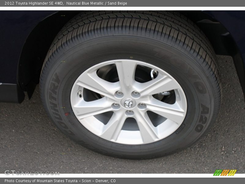 Nautical Blue Metallic / Sand Beige 2012 Toyota Highlander SE 4WD